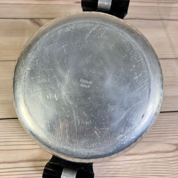 Puralum Italy Hammered Aluminum 2 qt Pot Server Vented 8” with Lid Dual Handle - Picture 9 of 16